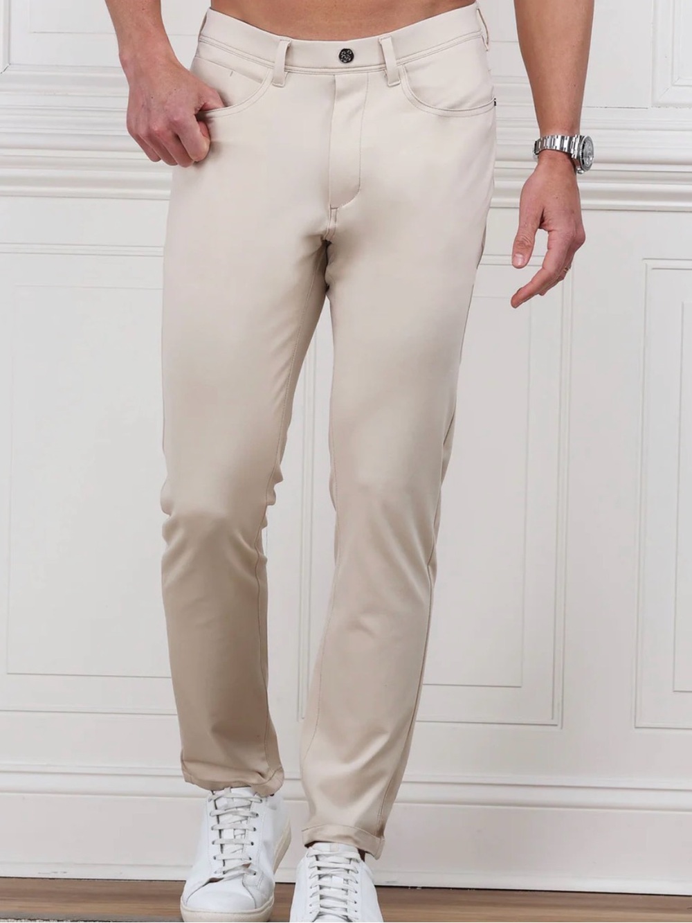 COLLARS & CO CEO Tech Pull-On Pants - Stone - size 30 x 32